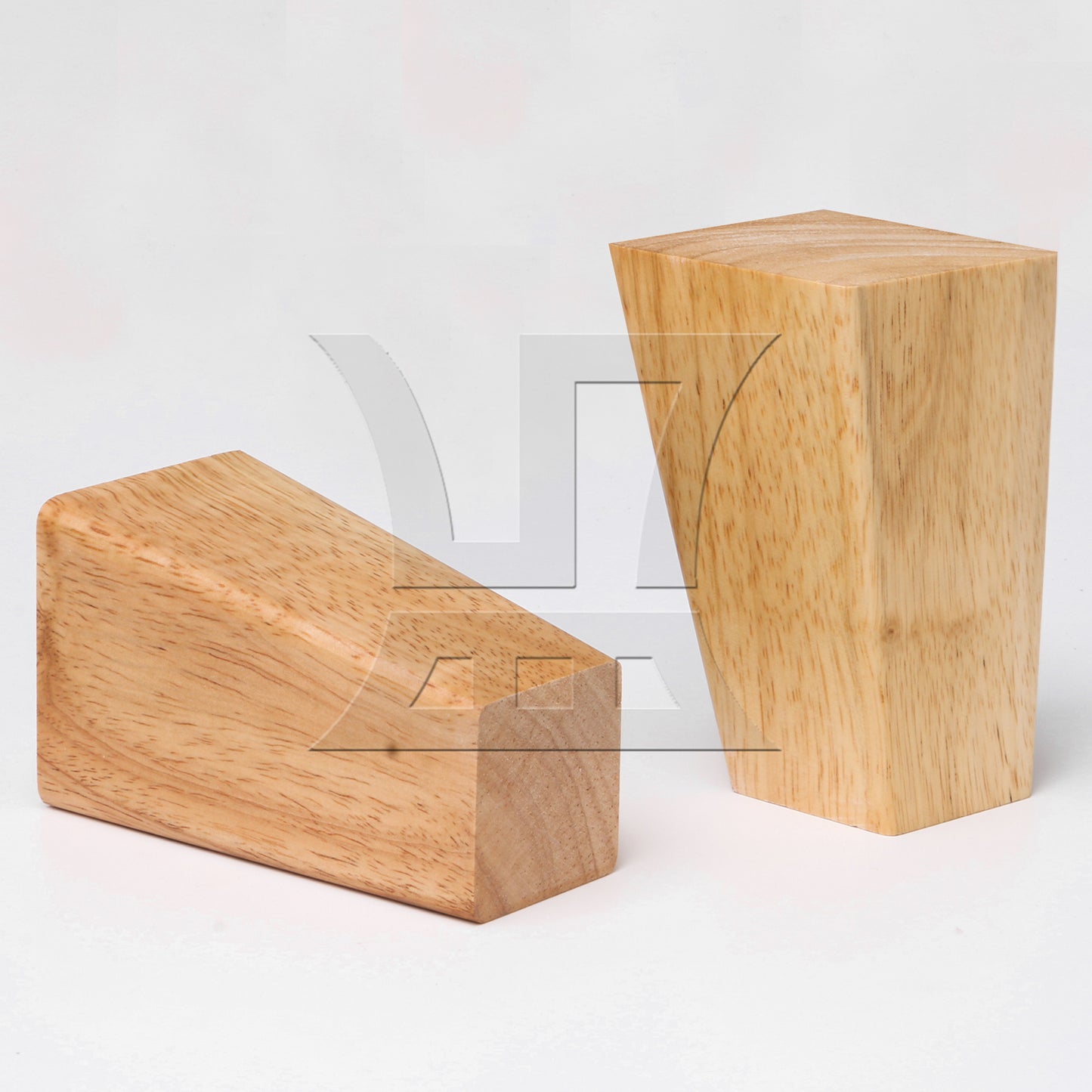 BQLZR 4Pieces Trapezoidal Wooden Furniture Leg 3.94" Wood Color with Mounting Part