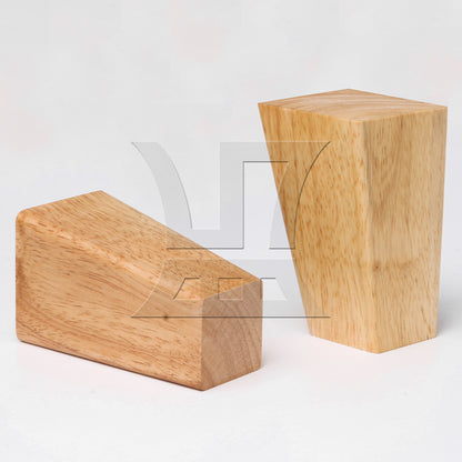 BQLZR 4Pieces Trapezoidal Wooden Furniture Leg 3.94" Wood Color with Mounting Part