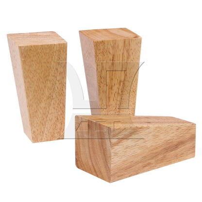 BQLZR Solid Wood Trapezoidal Furniture Leg & Mount Plate & Screw & Pad 4.72"