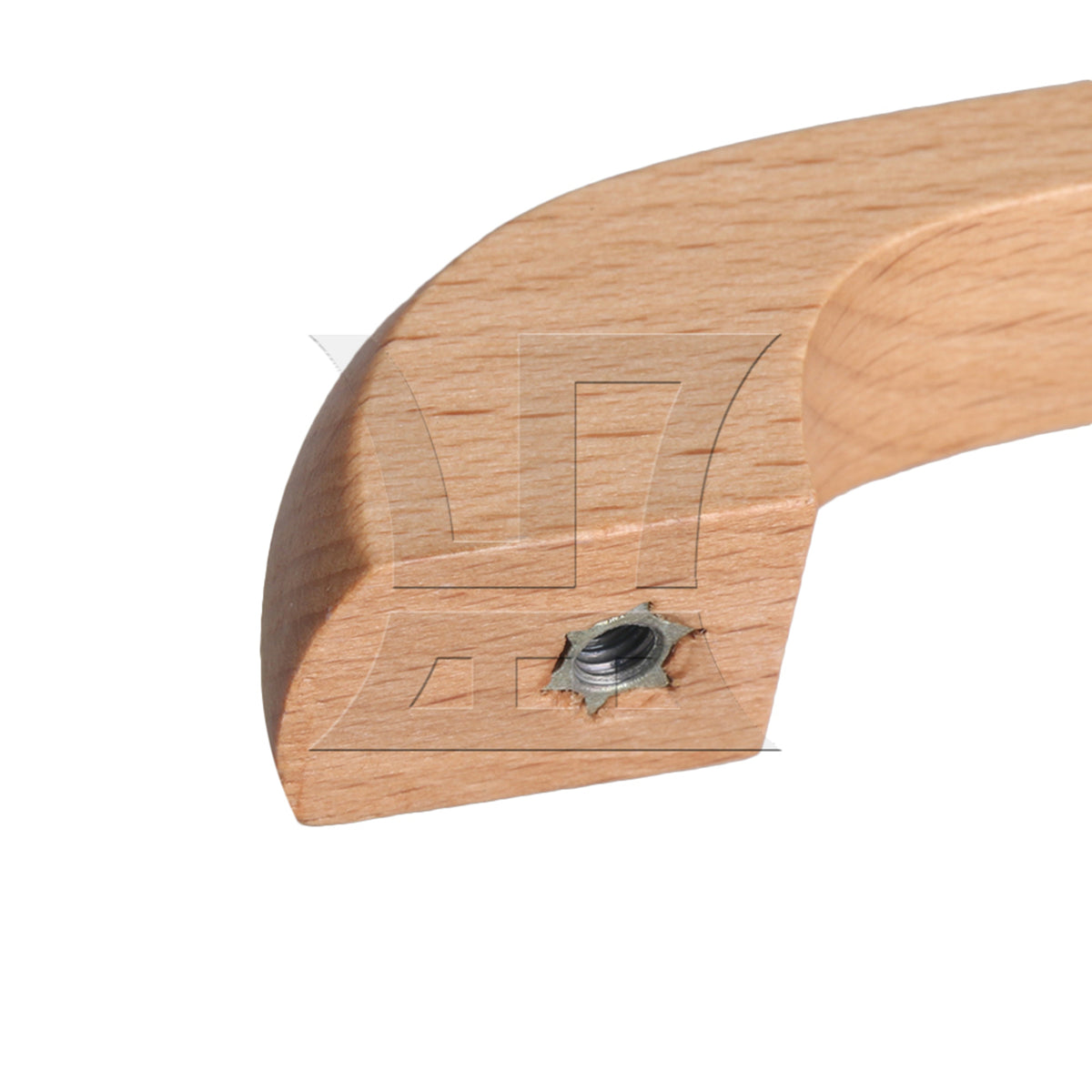 BQLZR 8 Pieces Beech Wood Bridge Shape Cabinet Pull Handles 64mm Screw Hole Distance
