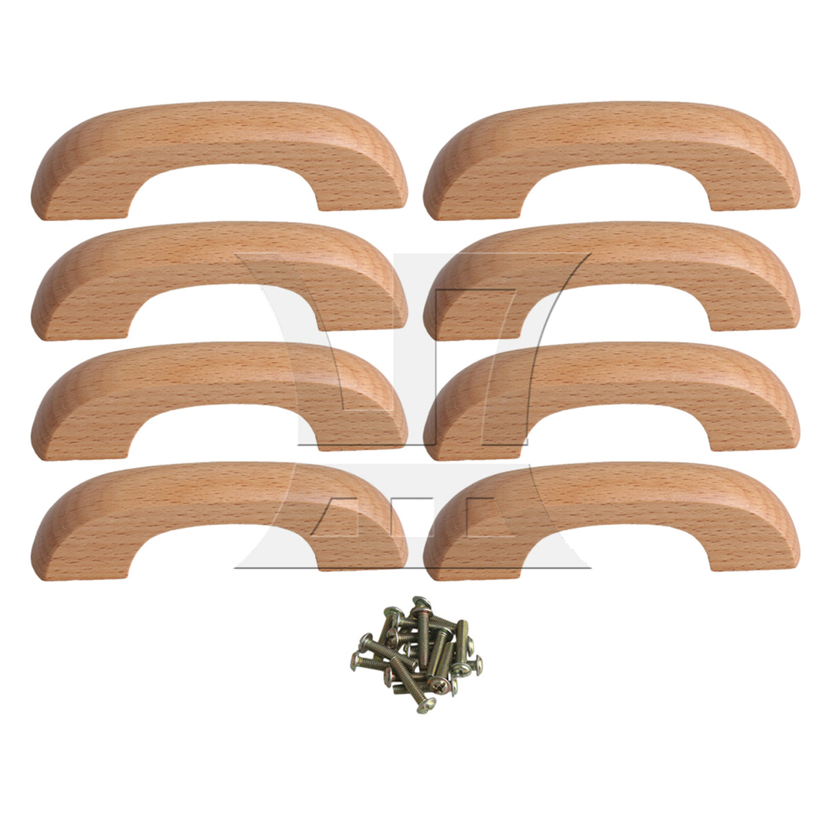 BQLZR 8 Pieces Beech Wood Bridge Shape Cabinet Pull Handles 64mm Screw Hole Distance