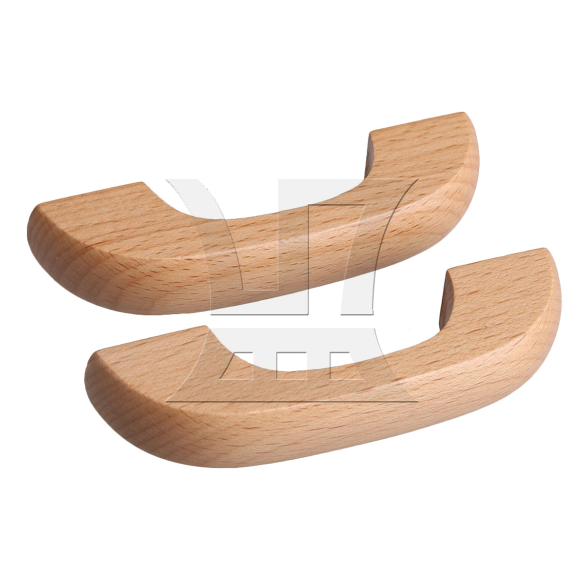 BQLZR 8 Pieces Beech Wood Bridge Shape Cabinet Pull Handles 64mm Screw Hole Distance