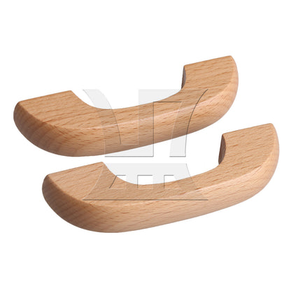 BQLZR 8 Pieces Beech Wood Bridge Shape Cabinet Pull Handles 64mm Screw Hole Distance