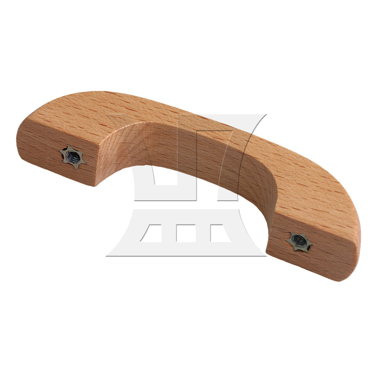 BQLZR 8 Pieces Beech Wood Bridge Shape Cabinet Pull Handles 64mm Screw Hole Distance