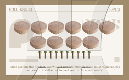 BQLZR 50x25mm Wood Color Wood Pull Knobs for Drawer and Cabinet