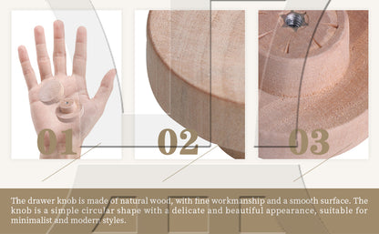 BQLZR 50x25mm Wood Color Wood Pull Knobs for Drawer and Cabinet