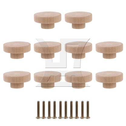 BQLZR 50x25mm Wood Color Wood Pull Knobs for Drawer and Cabinet