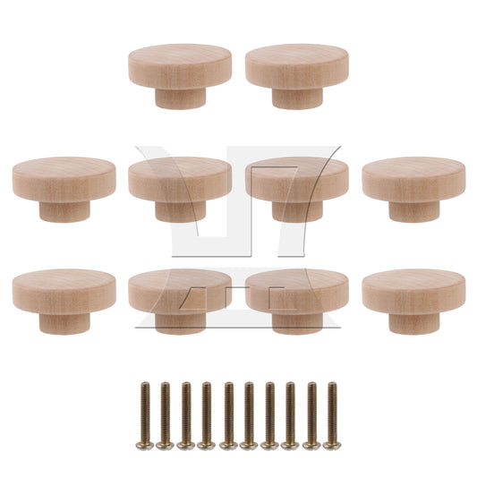 BQLZR 50x25mm Wood Color Wood Pull Knobs for Drawer and Cabinet