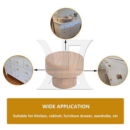 BQLZR Wood Color Wood Pull Knobs 35x25mm for Drawer and Cabinet