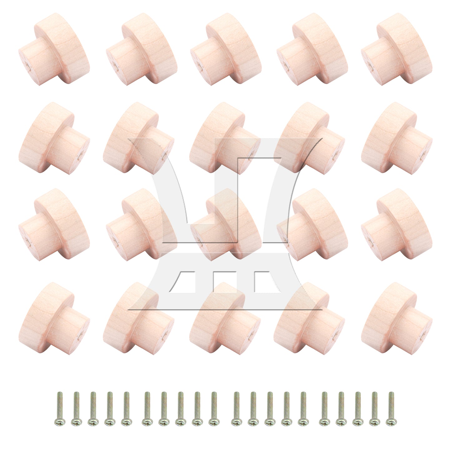 BQLZR Wood Color Wood Pull Knobs 35x25mm for Drawer and Cabinet