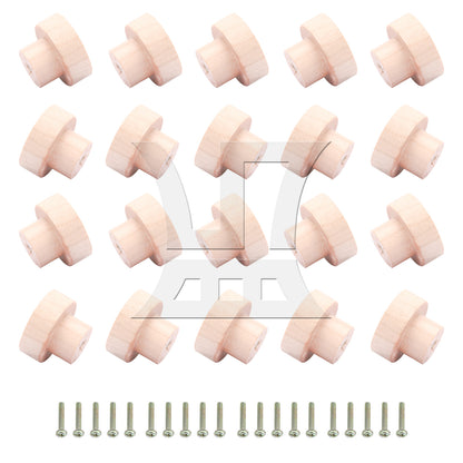 BQLZR Wood Color Wood Pull Knobs 35x25mm for Drawer and Cabinet