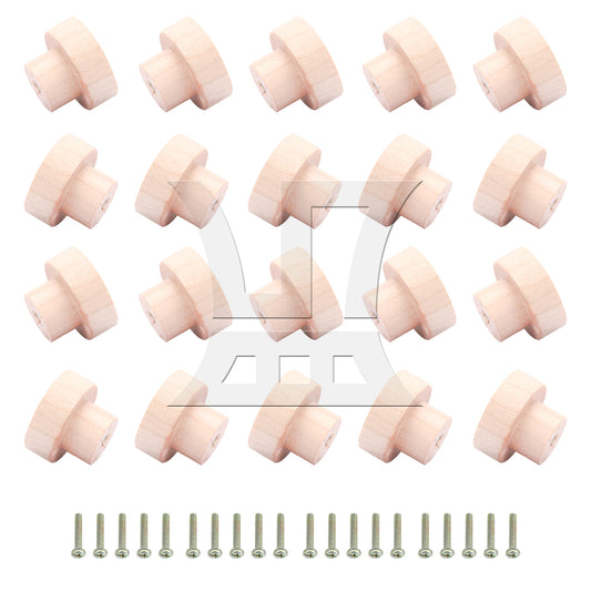 BQLZR Wood Color Wood Pull Knobs 35x25mm for Drawer and Cabinet
