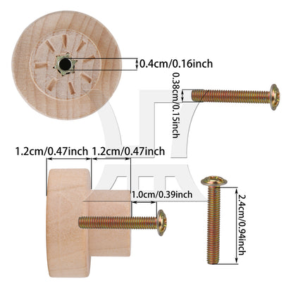 BQLZR Wood Color Wood Pull Knobs 35x25mm for Drawer and Cabinet
