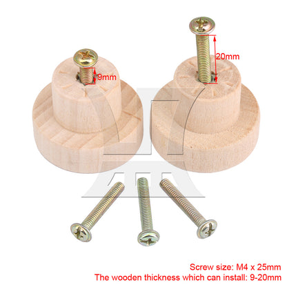 BQLZR Wood Color Wood Pull Knobs 35x25mm for Drawer and Cabinet