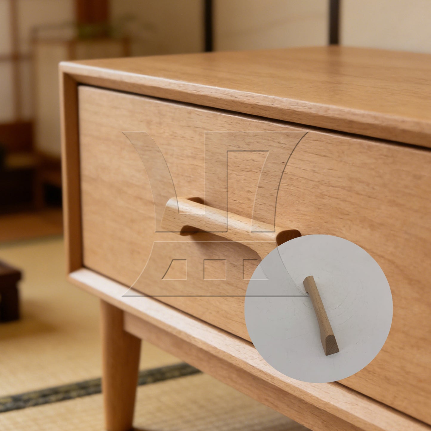 BQLZR Beech-Wood Drawer Pulls with Screw Hole Distance 96mm for Cabinet