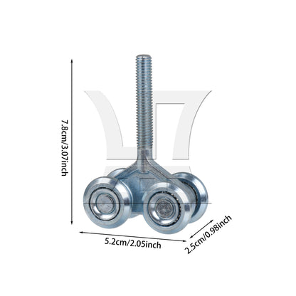 BQLZR Dia 24mm Steel Trolley Hanger Rigid Bearings Roller Barn Door Sliding H4-3