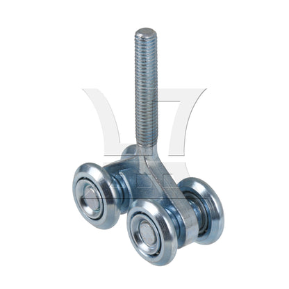 BQLZR Dia 24mm Steel Trolley Hanger Rigid Bearings Roller Barn Door Sliding H4-3