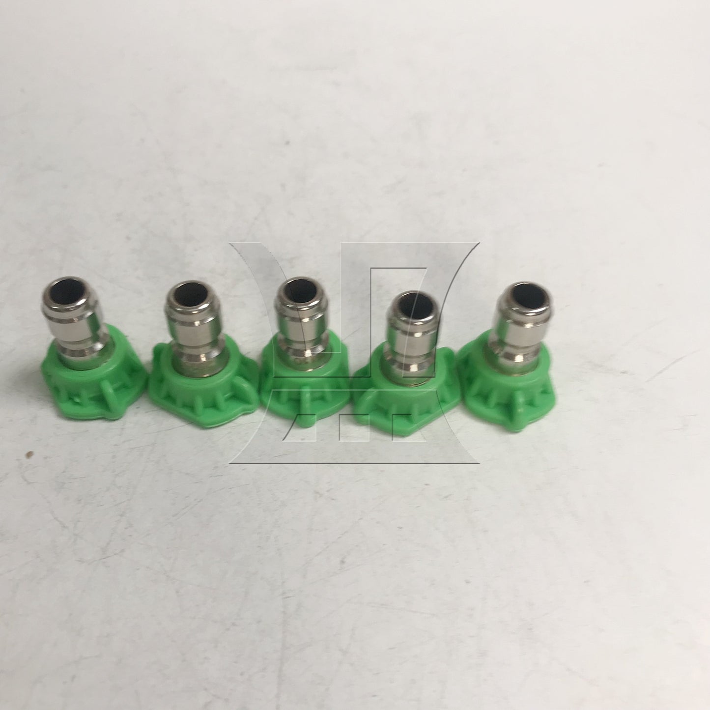 BQLZR Green High Pressure Spray Nozzles Tips 5 Apertures 25 Degree 1/4" Hole Dia