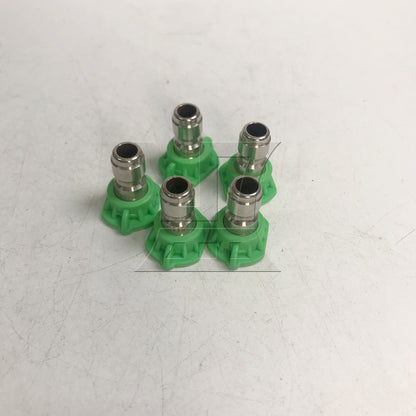 BQLZR Green High Pressure Spray Nozzles Tips 5 Apertures 25 Degree 1/4" Hole Dia