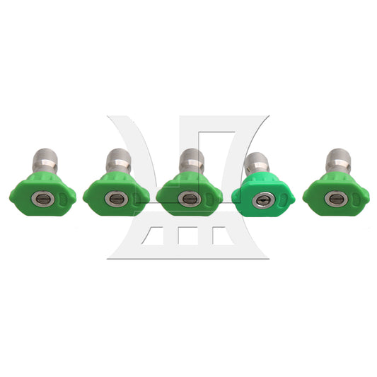 BQLZR Green High Pressure Spray Nozzles Tips 5 Apertures 25 Degree 1/4" Hole Dia