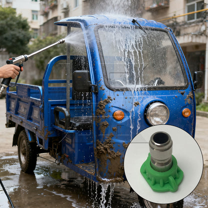 BQLZR Green High Pressure Spray Nozzles Tips 5 Apertures 25 Degree 1/4" Hole Dia