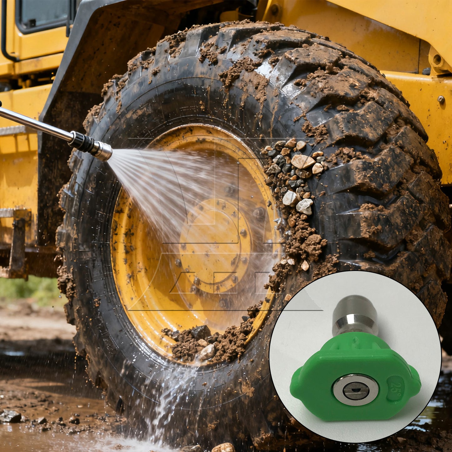 BQLZR Green High Pressure Spray Nozzles Tips 5 Apertures 25 Degree 1/4" Hole Dia