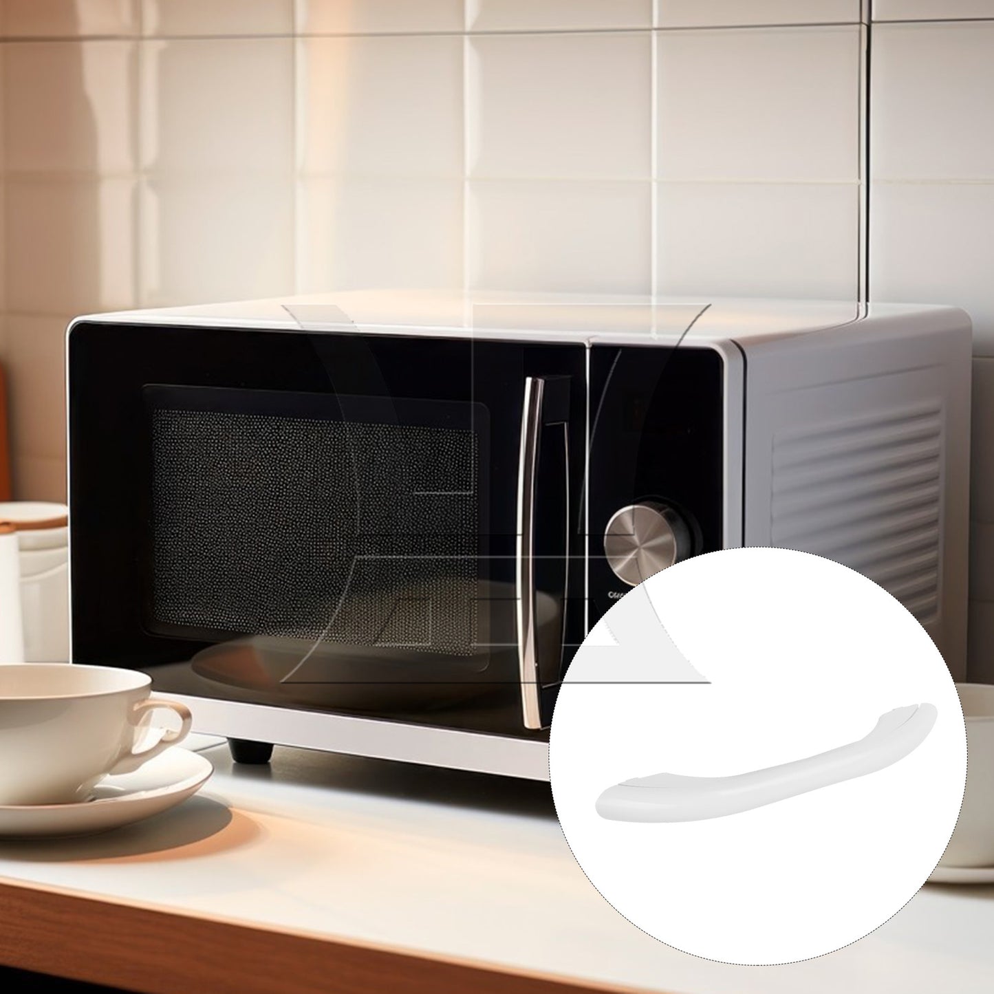 BQLZR 2 x White DIY Door Handle for Microwave Accessories Replacement for WB26X10038