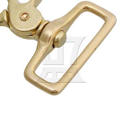 BQLZR 6.1x1x4.8cm Brass Square Swivel Trigger Snap Hook Clip Hand Bag Leather Buckle