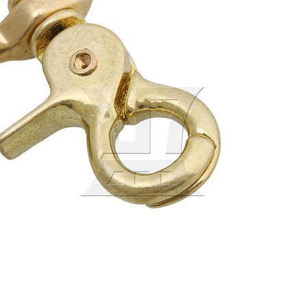 BQLZR 6.1x1x4.8cm Brass Square Swivel Trigger Snap Hook Clip Hand Bag Leather Buckle