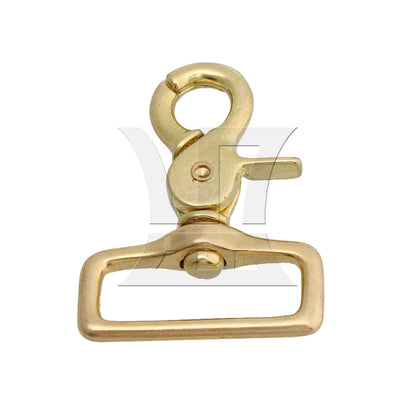 BQLZR 6.1x1x4.8cm Brass Square Swivel Trigger Snap Hook Clip Hand Bag Leather Buckle