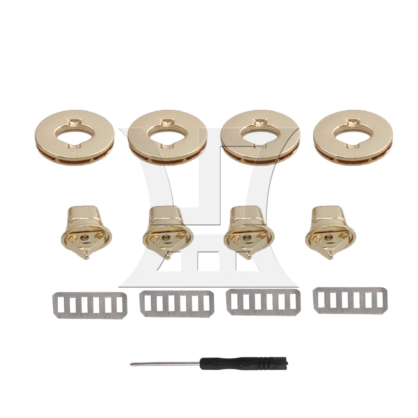 BQLZR 4pcs Turn Twist Lock Clasp Fasteners for Suitcase Handbag Purse DIY Light Gold