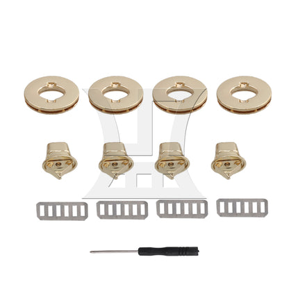 BQLZR 4pcs Turn Twist Lock Clasp Fasteners for Suitcase Handbag Purse DIY Light Gold