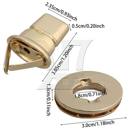 BQLZR 4pcs Turn Twist Lock Clasp Fasteners for Suitcase Handbag Purse DIY Light Gold