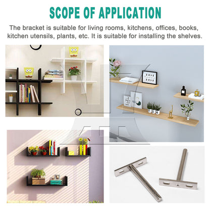 BQLZR 4 x Floating Shelf Brackets 4" Invisible Bracket Shelf Support for Home DIY