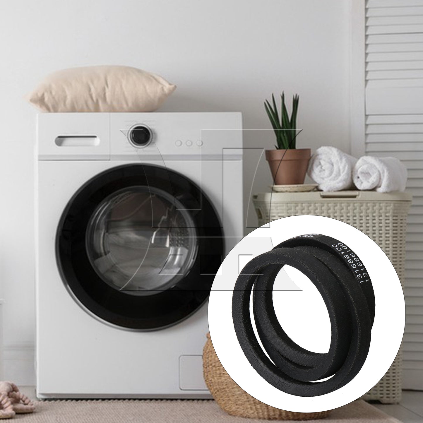 BQLZR Washer Belt Driving Belt Part 131234000 for Washing Machine Black