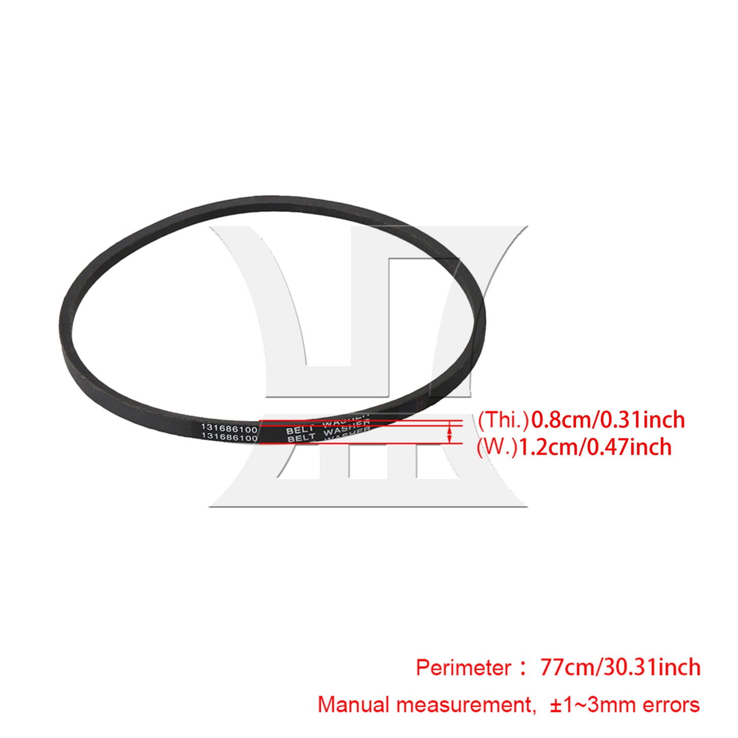 BQLZR Washer Belt Driving Belt Part 131234000 for Washing Machine Black