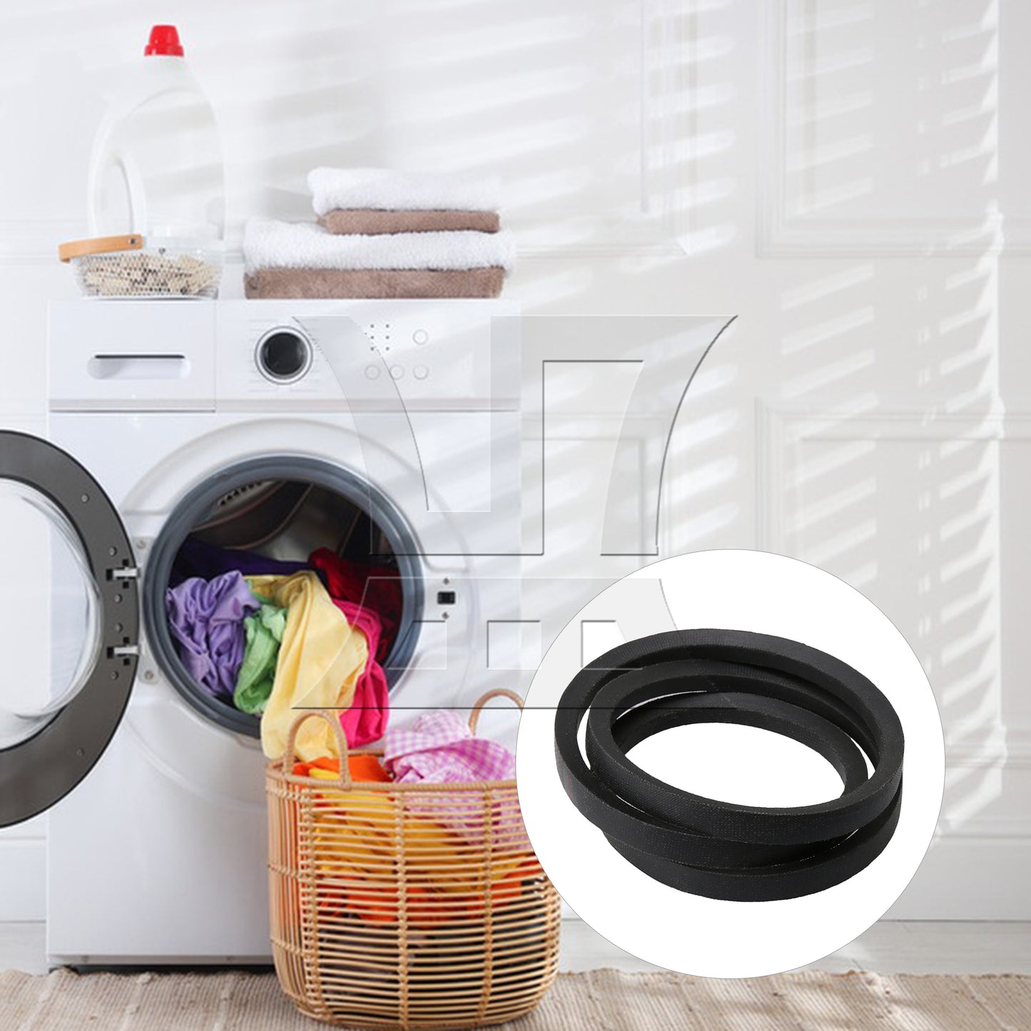 BQLZR Washer Belt Driving Belt Replacement for WP211125 Black