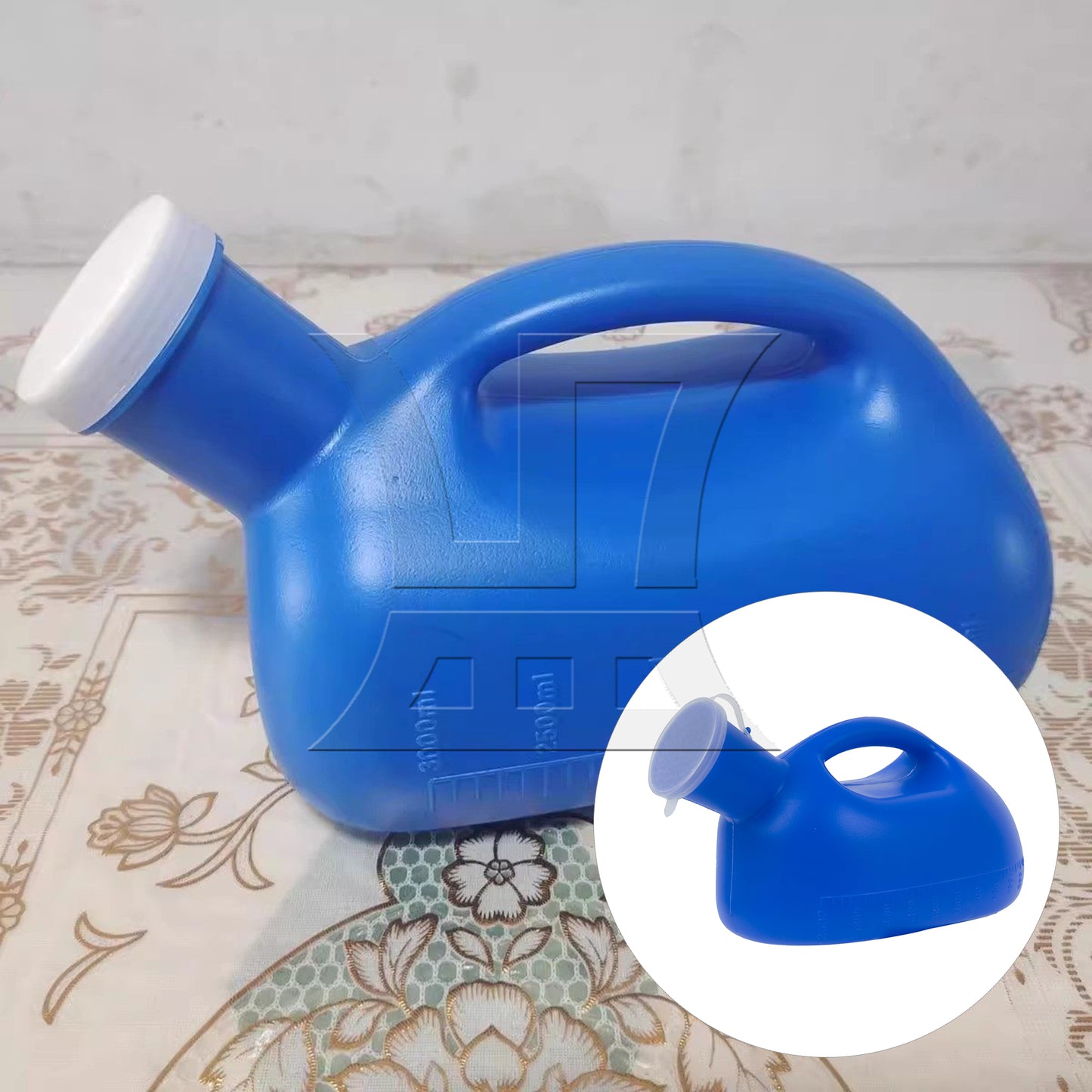 BQLZR 2000ml High Capacity Bed Pans Potty for Mans Travel Car Toilet Blue