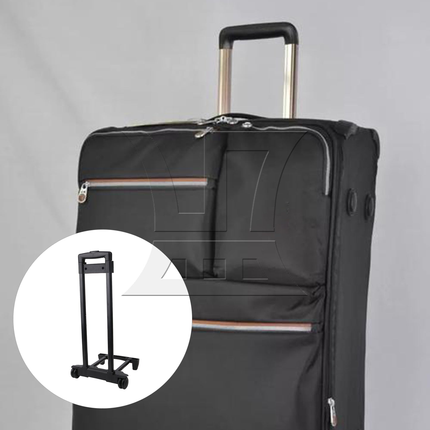 BQLZR 20 inch Plastic Luggage Trolley Telescopic Handle Alloy Pull Drag Rod R018