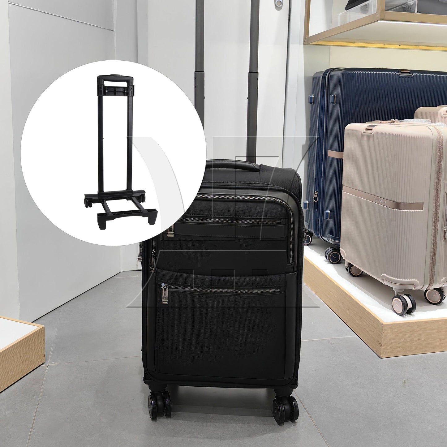 BQLZR 20 inch Plastic Luggage Trolley Telescopic Handle Alloy Pull Drag Rod R018