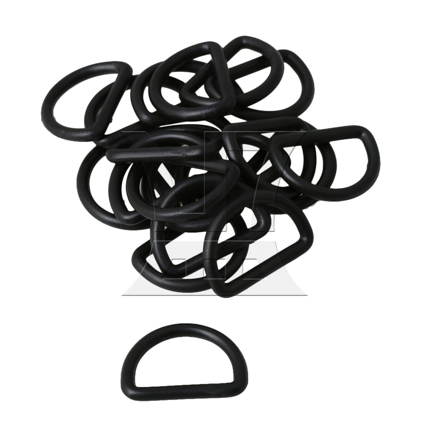 BQLZR 20x D Ring Adjustable Black Plastic Buckle for Bag Webbing 25mm Inner Diameter