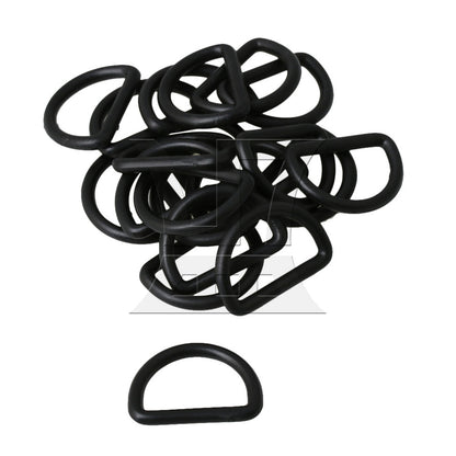 BQLZR 20x D Ring Adjustable Black Plastic Buckle for Bag Webbing 25mm Inner Diameter