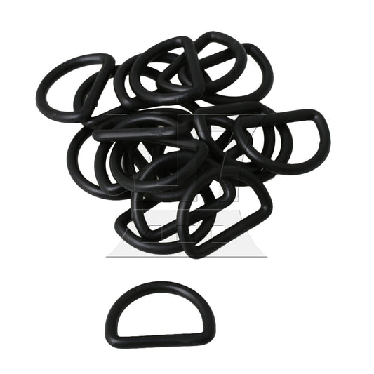 BQLZR 20x D Ring Adjustable Black Plastic Buckle for Bag Webbing 25mm Inner Diameter