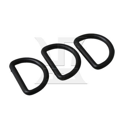 BQLZR 20x D Ring Adjustable Black Plastic Buckle for Bag Webbing 25mm Inner Diameter