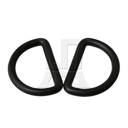 BQLZR 20x D Ring Adjustable Black Plastic Buckle for Bag Webbing 25mm Inner Diameter