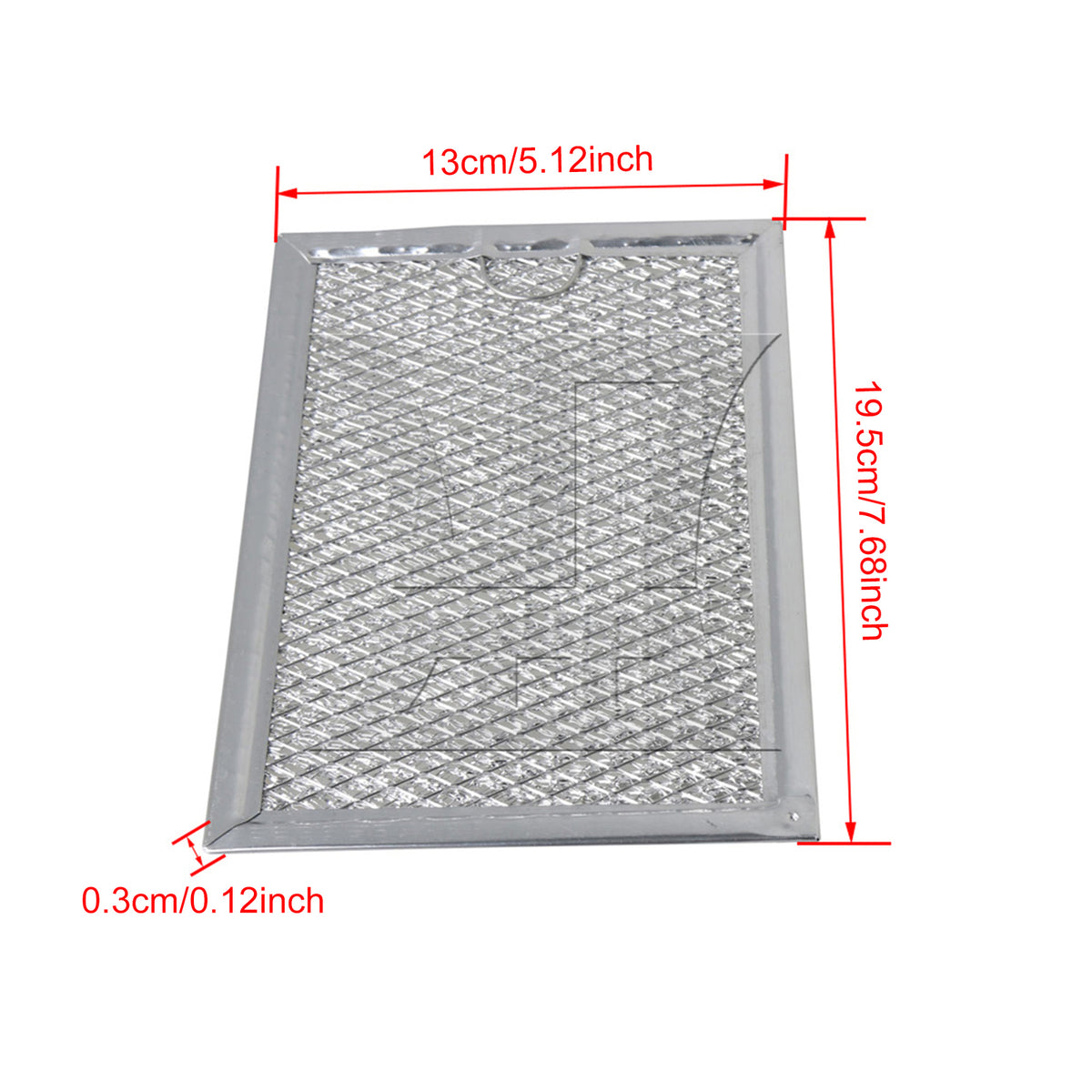 BQLZR 19.5x13x0.3cm Microwave grease Filter WB06X10309 Aluminum Mesh Replacement