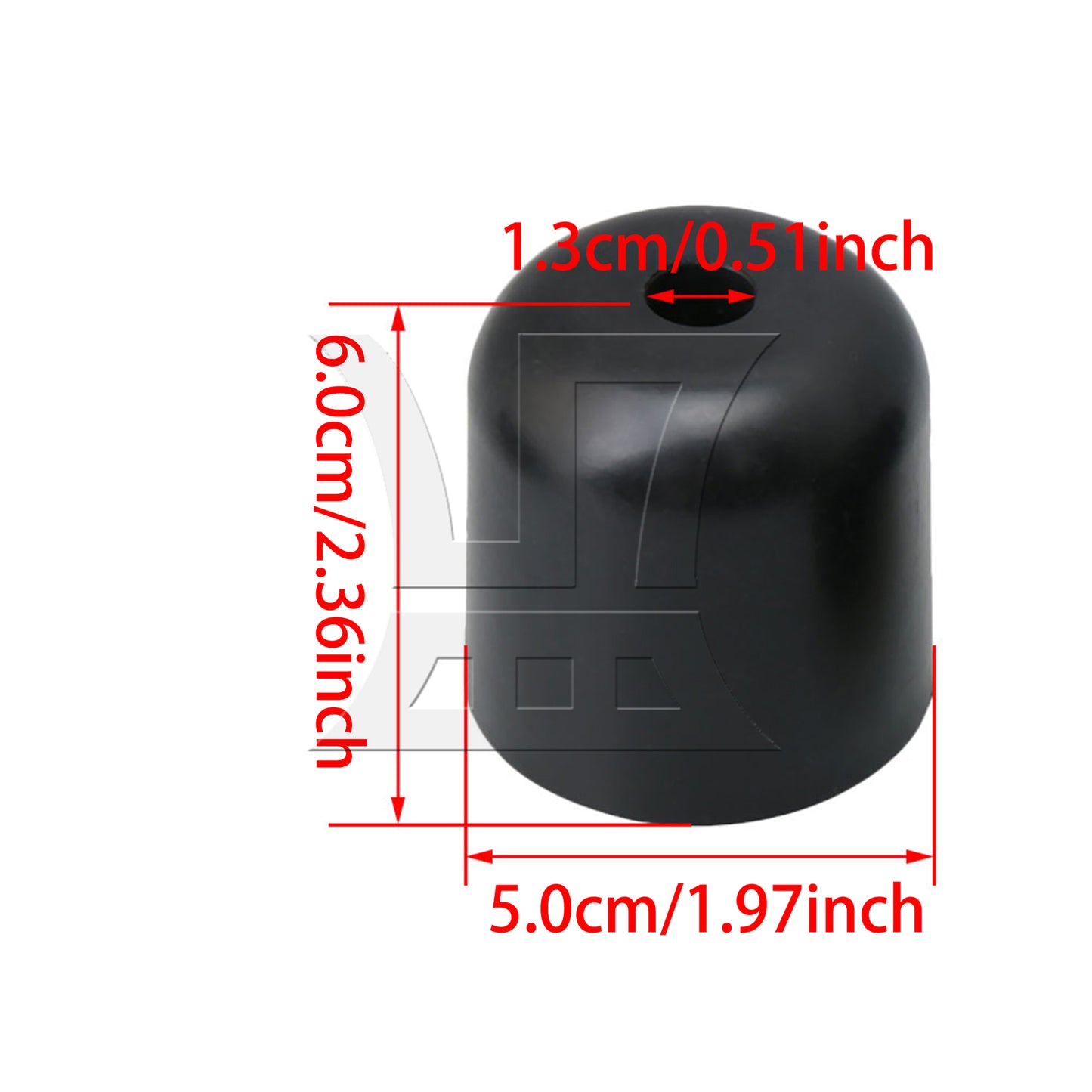 BQLZR Black 60mm Dia 13mm Hole Dia Round Furniture Feet for Sofa Bed Table Leg