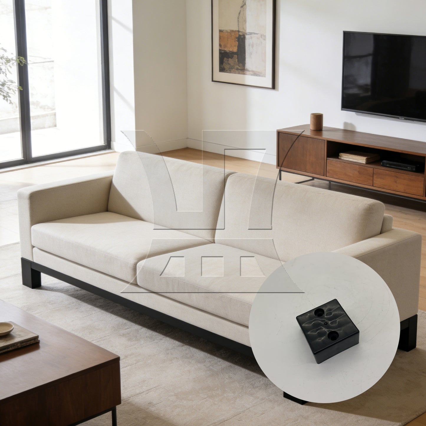 BQLZR  Plastic Black Furniture Feet for Home Desk Couch Cabinet TV Table Legs