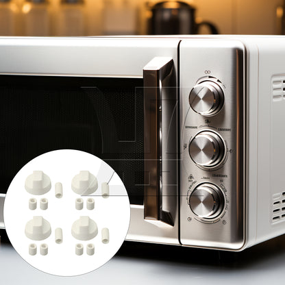 BQLZR White Plastic Round Control Knobs for Oven w/ 12 Adapters