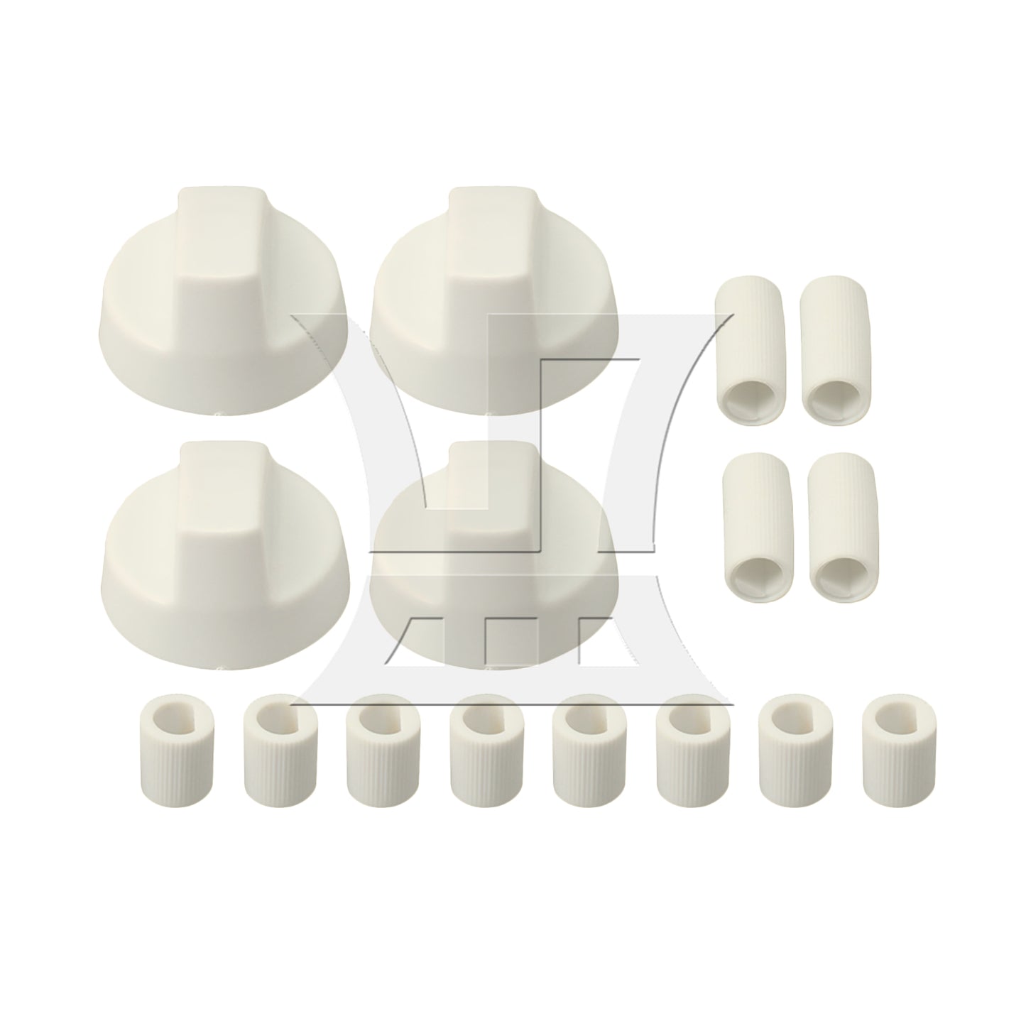 BQLZR White Plastic Round Control Knobs for Oven w/ 12 Adapters